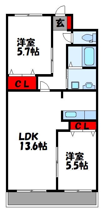 ボヌール新宮 間取り