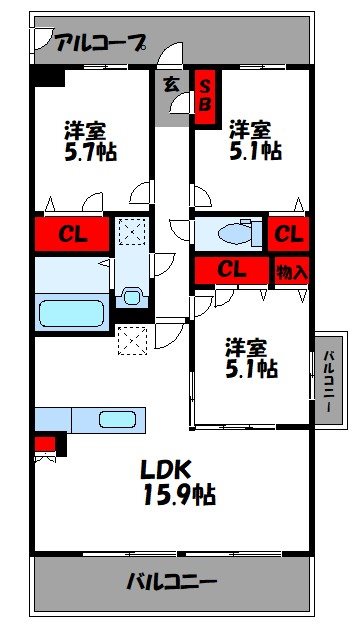 ヴィラ白兎 間取り