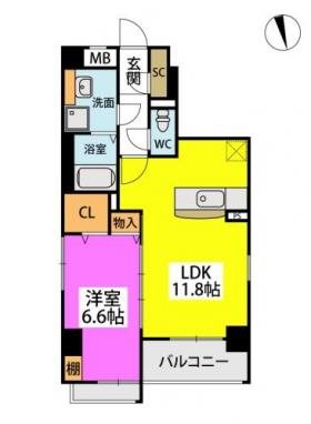 グラン ソレイユ井尻駅前 間取り
