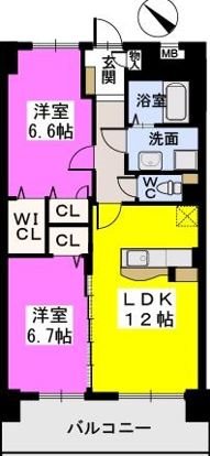 シャトーポルターダ博多南 間取り