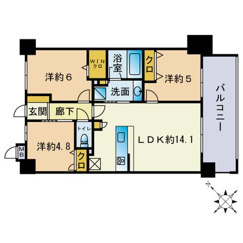 グランフォーレ春日原駅前レジデンス 間取り