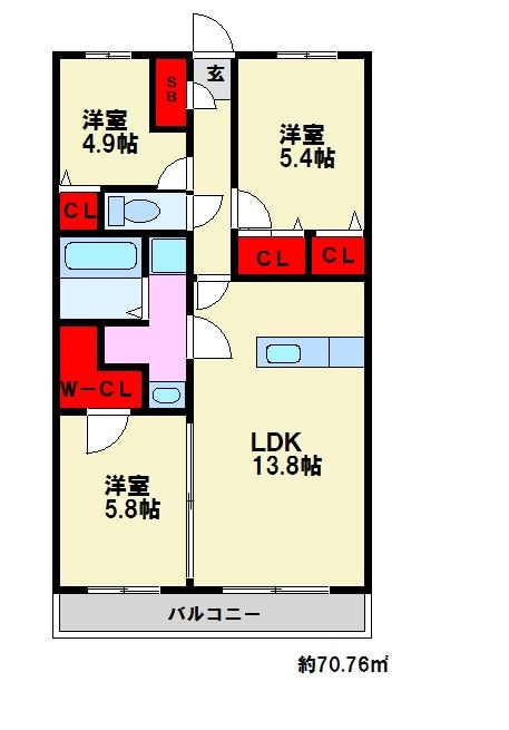 プレミアム西長住 間取り