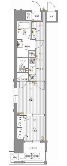エンクレスト渡辺通Ⅱ 間取り