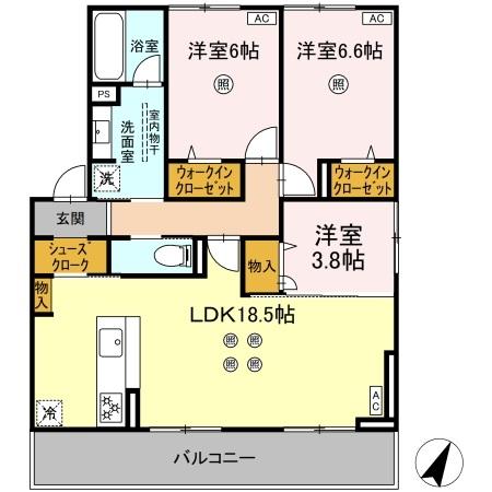 福岡県福岡市中央区平和３丁目 間取り