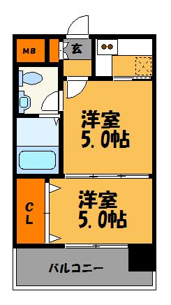 福岡県福岡市中央区高砂２丁目 間取り