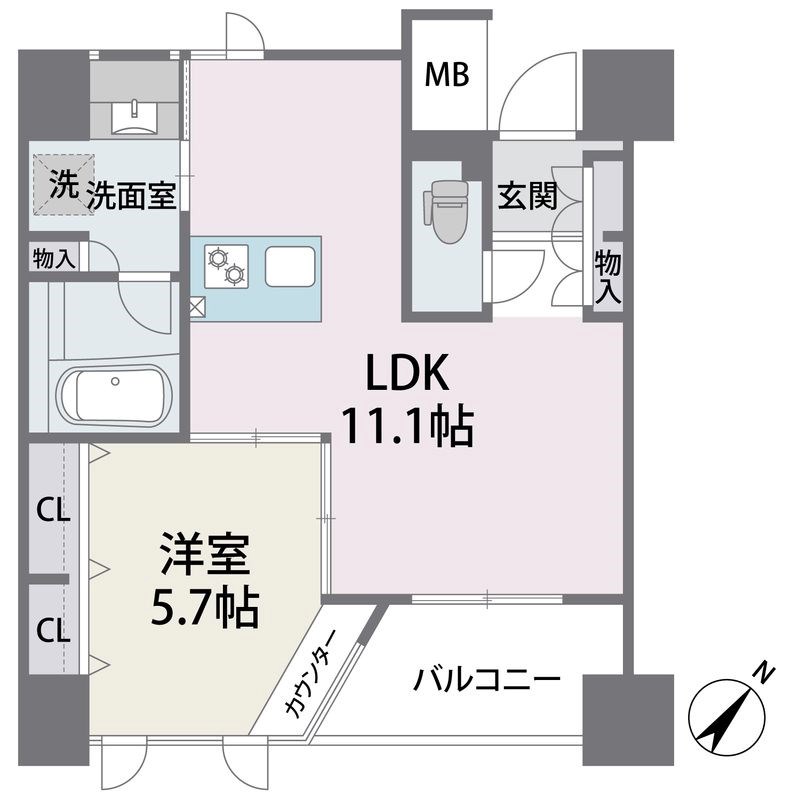 福岡県福岡市中央区渡辺通３丁目 間取り