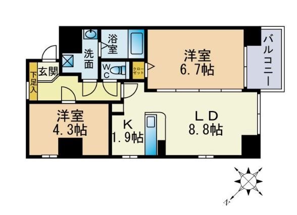 エトゥール博多駅前 間取り