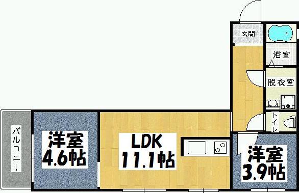エルモス西新 間取り