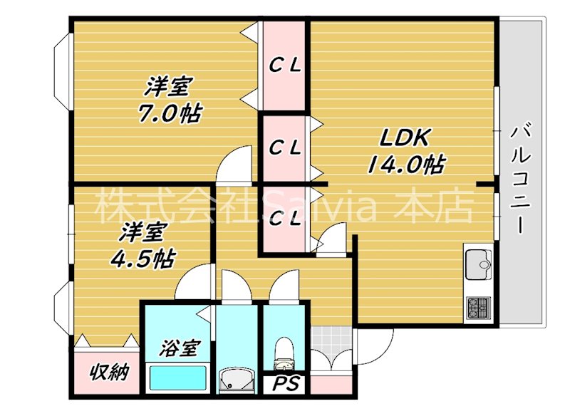 西山台貸家 間取り