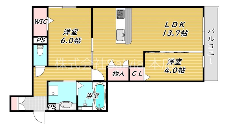 パサログランデ浜寺諏訪森Ⅲ 間取り