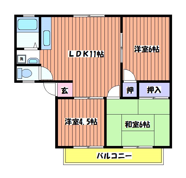 フキヴィレッジB 間取り図