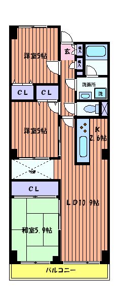 スカイコート国立 間取り図