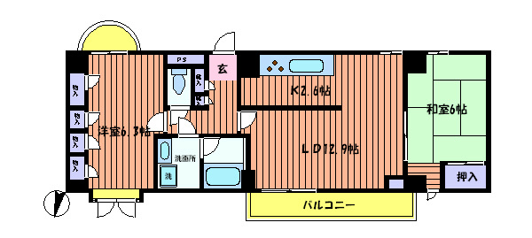 スカイコート国立 間取り図