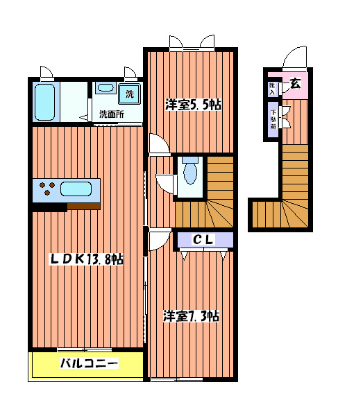 シャーメゾンＭＵＫＵＲＯＪＩコートＤ棟 間取り図