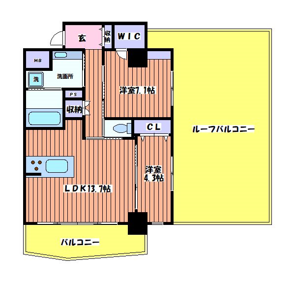 ラ・ベレッツァ フェリオ 間取り図