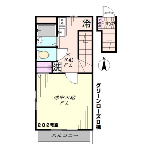 グリーンローズＤ棟 間取り図