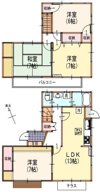 三沢Ｂ棟 間取り図