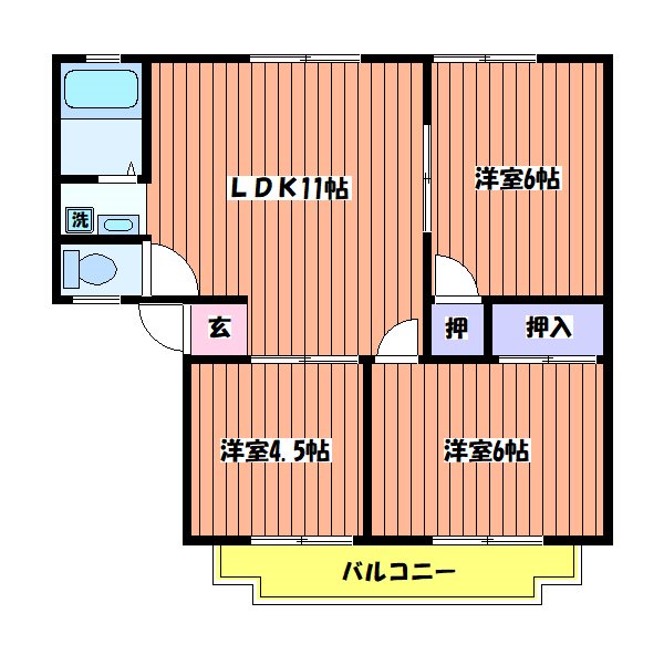 フキヴィレッジB 間取り図