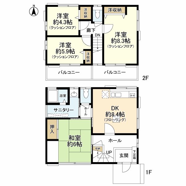 北八朔町貸家 間取り