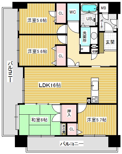 グランドパレスピエーリ安部山公園 間取り