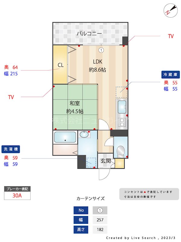 ニューガイアリルーム新大江№69 間取り