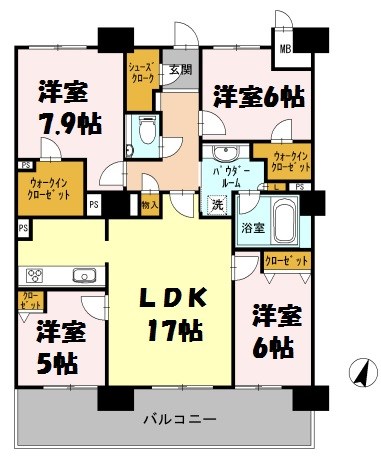 ロイヤルパークスERささしま 間取り図