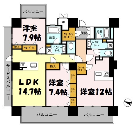 ロイヤルパークスERささしま 間取り図