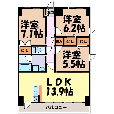プログレッソ志賀公園 間取り図