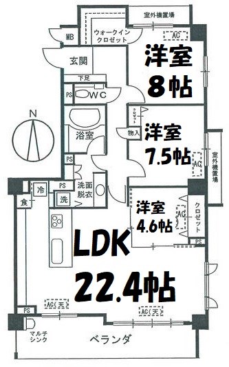 ヴィッラ松月 間取り図