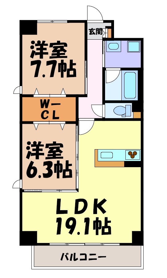 オルソパール伝馬 間取り
