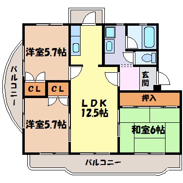 バジェ牛山 間取り図