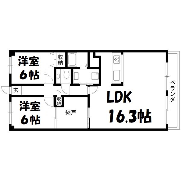 ビラ三秀山中 間取り図