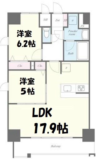 トレヴィ高岳 間取り図