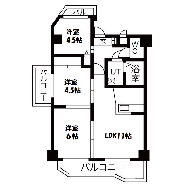 宝新瑞橋ハイツ 間取り図