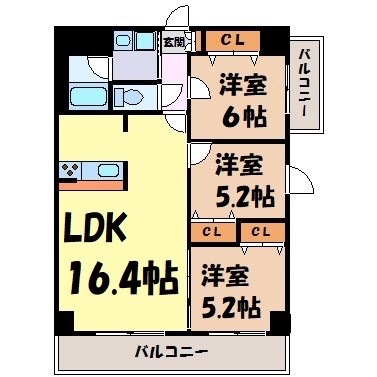 カーサビアンカ黒川 間取り図