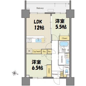 グランドゥール瑞穂通 間取り図