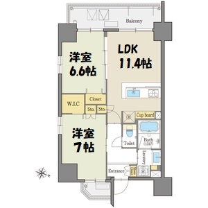 グランドゥール瑞穂通 間取り図