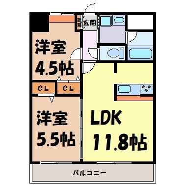 カーサビアンカ黒川 間取り