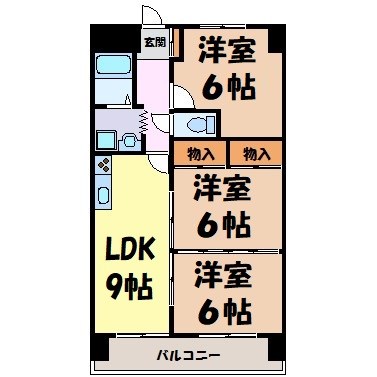 鶴陽明ハイツ 間取り図