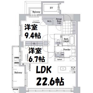 エスティメゾン白壁南 間取り図