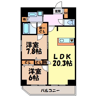 新栄アイサンメゾン 間取り図