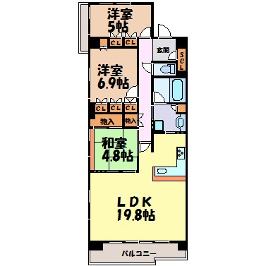 レザンドール東山元町 間取り図