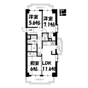 イトーピア正木公園マンション 間取り図