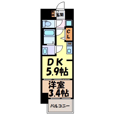 プレサンスジェネ新栄町駅前葵 間取り図