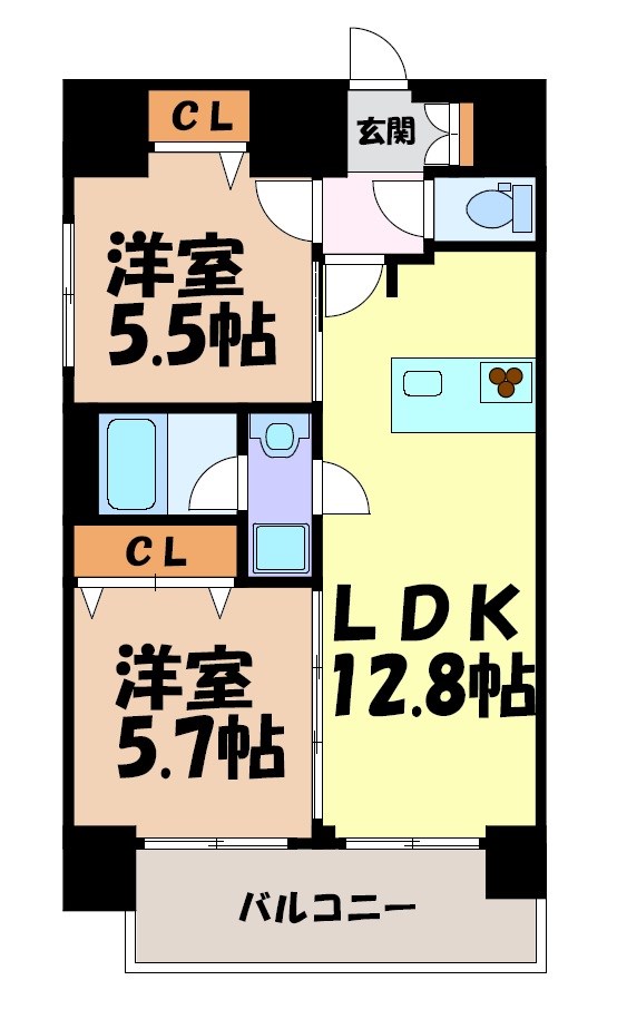 プレサンス鶴舞公園セラヴィ 間取り図