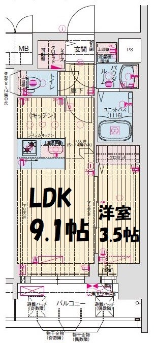 プレサンス葵デュリス 間取り図