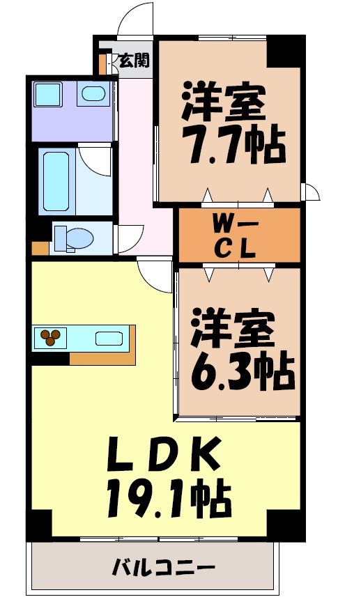オルソパール伝馬 間取り図