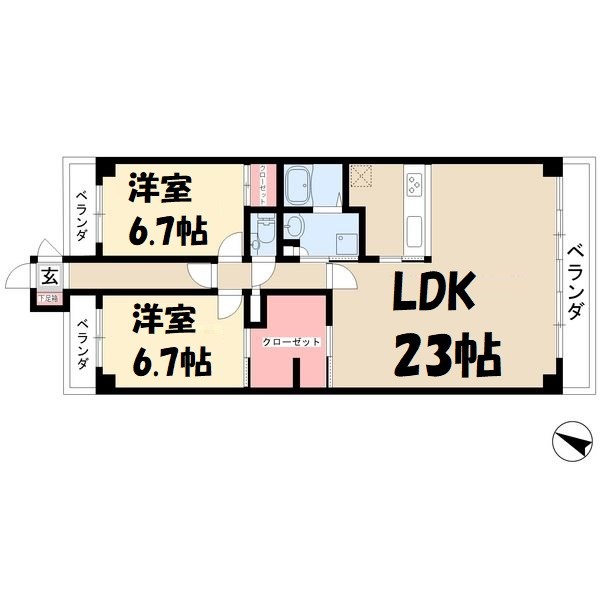 ビラ三秀山中 間取り図