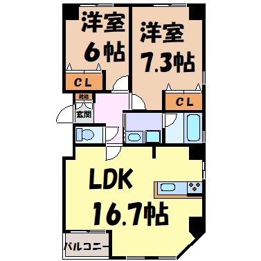 シェソワ滝川 間取り図
