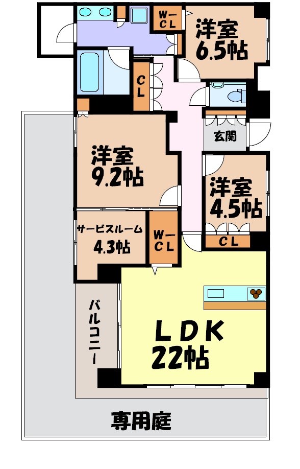 レザンドール東山元町 間取り図